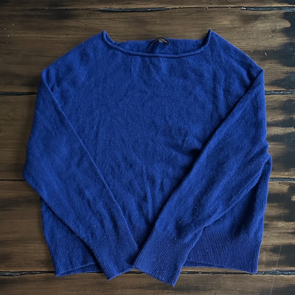 Quince Royal Blue Crew Neck Sweater - Large